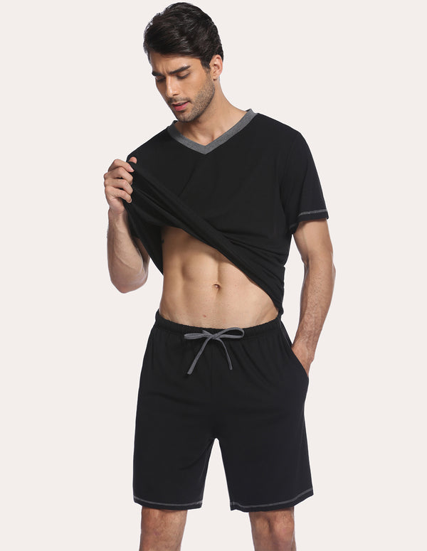 Ekouaer Ekouaer Men Pajamas T-shirt Shorts Set (US Only)
