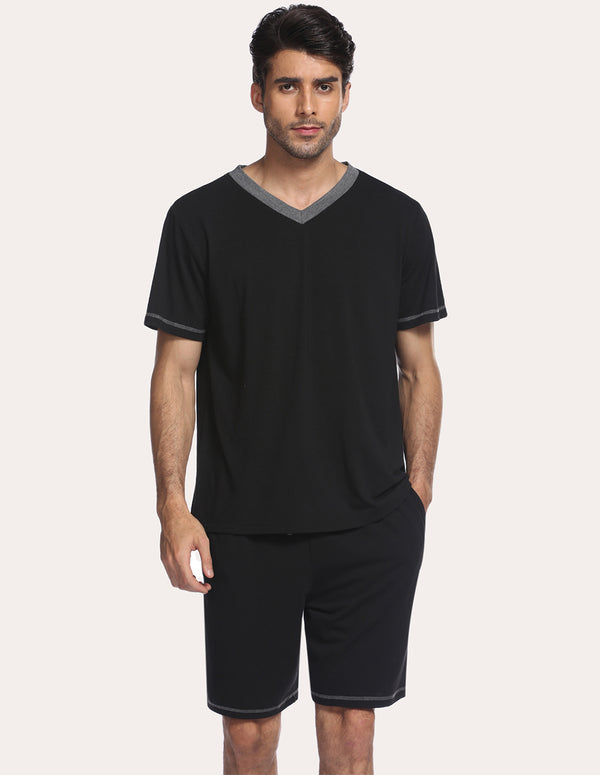 Ekouaer Ekouaer Men Pajamas T-shirt Shorts Set (US Only)