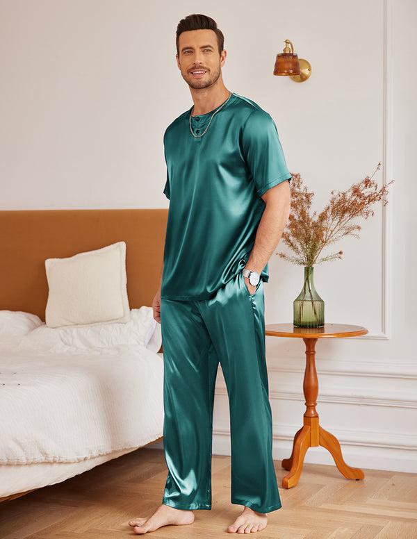 Ekouaer Men Soft Silk Satin Pajama Set (US Only)
