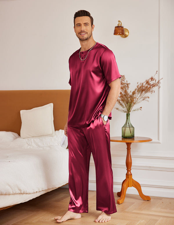 Ekouaer Men Soft Silk Satin Pajama Set (US Only)