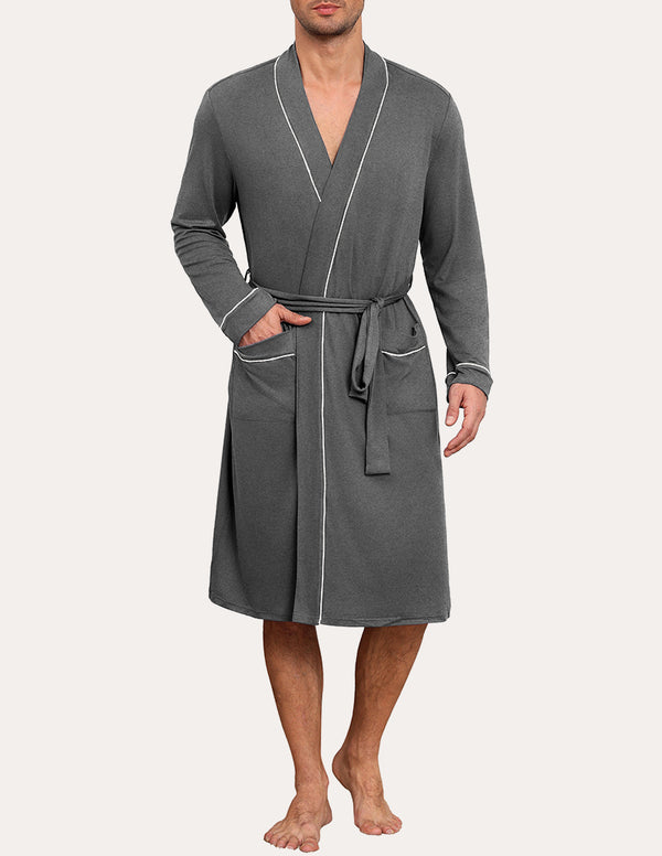 Ekouaer Mens Knee Length Kimono Robe (US Only)
