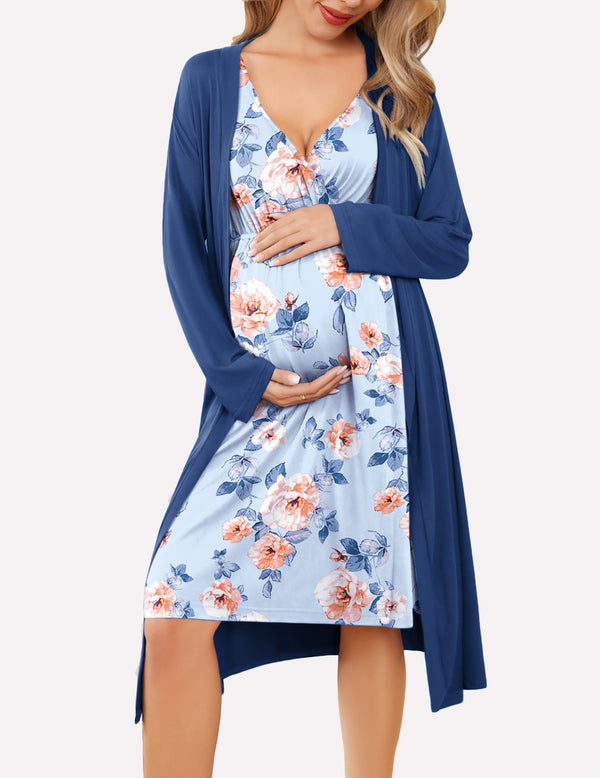 Ekouaer Nursing Nightgown And Robe Set (US Only)
