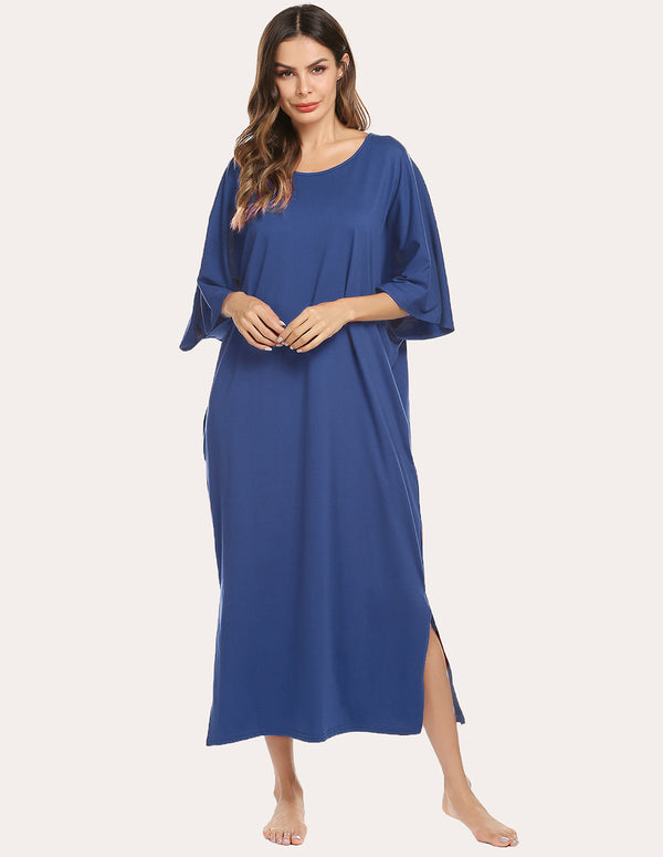 Ekouaer Ekouaer Oversized Split Hem Nightdress (US Only)