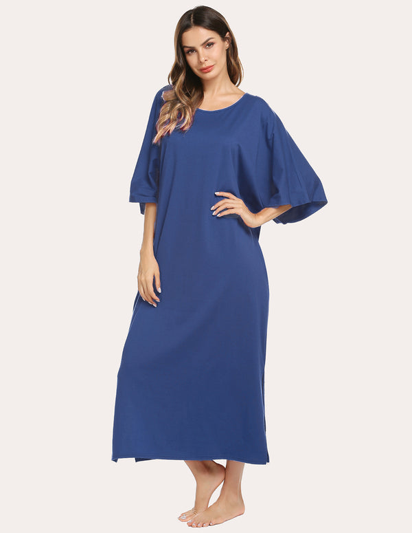 Ekouaer Ekouaer Oversized Split Hem Nightdress (US Only)