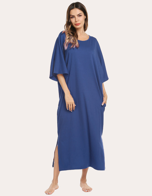 ekouaer Ekouaer Oversized Split Hem Nightdress (US Only)