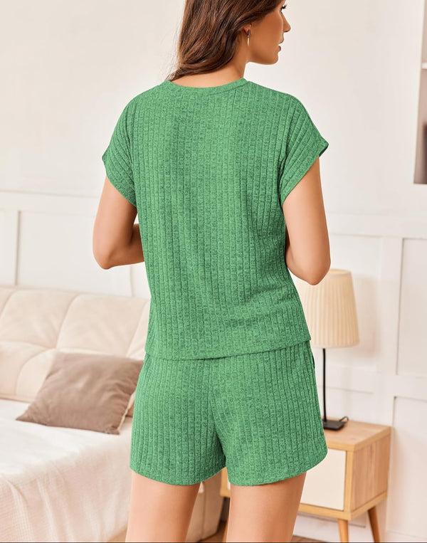 Ekouaer Ekouaer Pajamas Set 2 Piece Pjs Ribbed Knit Lounge Set