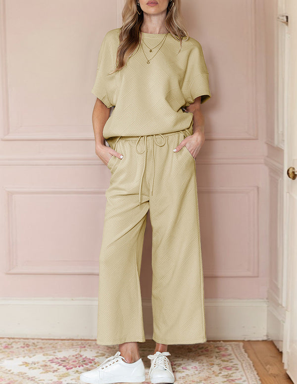 Ekouaer Pure Relaxation Textured Loungewear Set