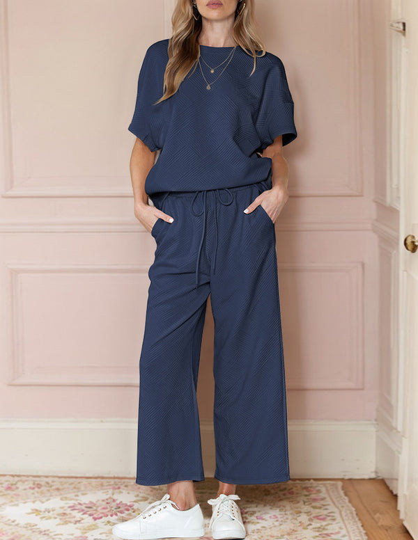 Ekouaer Pure Relaxation Textured Loungewear Set