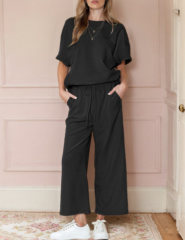 ekouaer Pure Relaxation Textured Loungewear Set