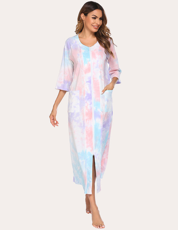 Ekouaer Ekouaer Relaxed Three Quarters Sleeve Nightdress (US Only)