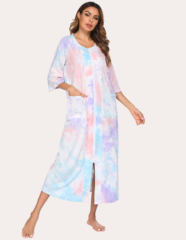 Ekouaer Ekouaer Relaxed Three Quarters Sleeve Nightdress (US Only)