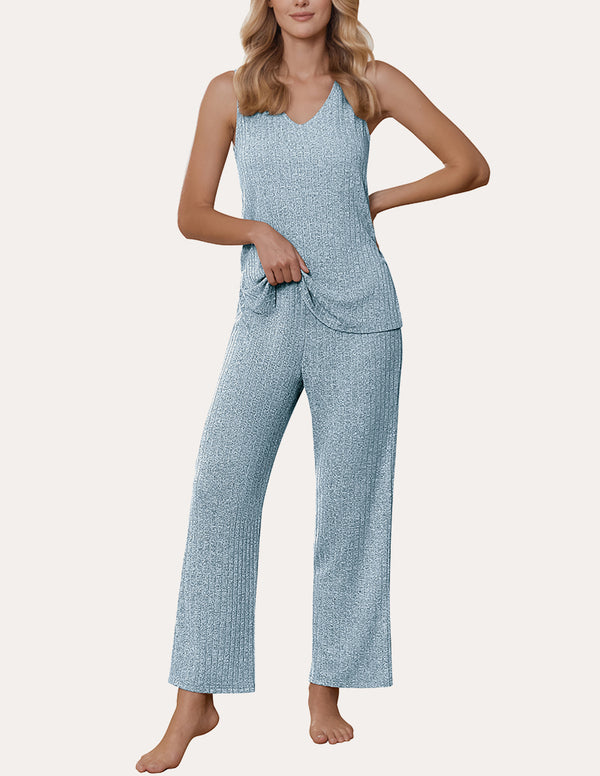 Ekouaer Ribbed Knit 2-Piece Casual Set (US Only)