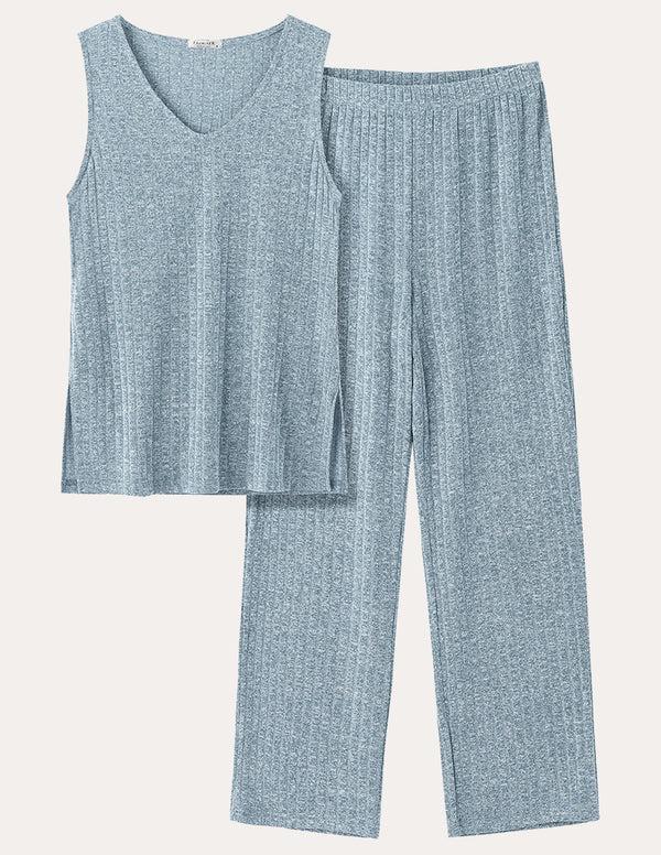 Ekouaer Ribbed Knit 2-Piece Casual Set (US Only)