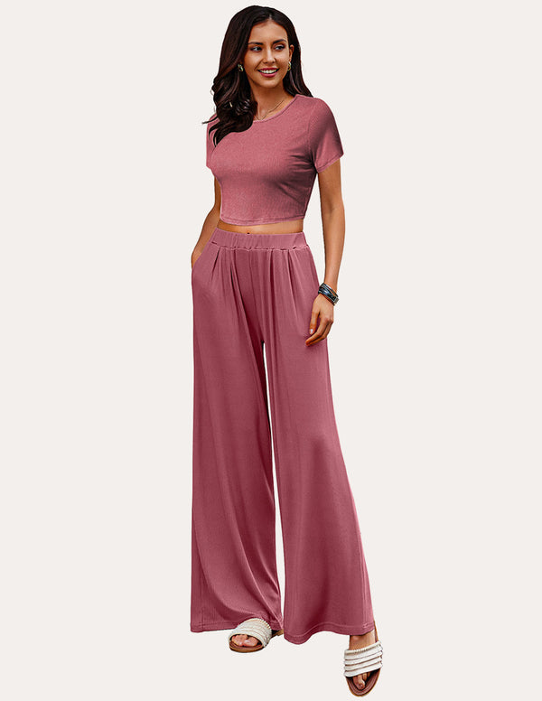 Ekouaer Ekouaer Ribbed Lounge Set 2 Piece Pajama Sets (US Only)