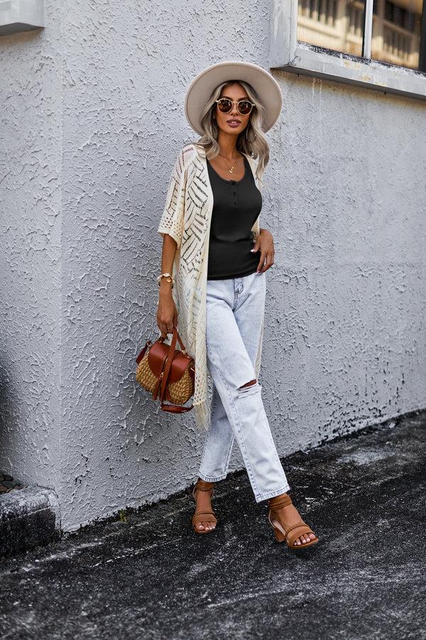 Ekouaer Ekouaer Ribbed Sleeveless Basic Tank Tops (US Only)