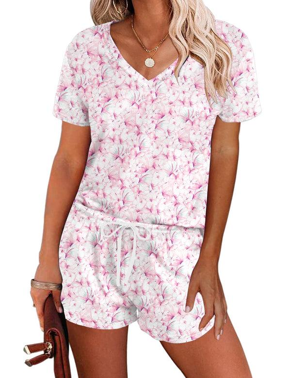 Ekouaer Ekouaer Short Sleeve Lounge Pajamas Sets (US Only)
