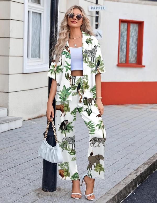 ekouaer Ekouaer Silk Satin Pajamas Set Women Short Sleeve Pj Sets Sleepwear