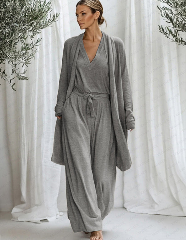Ekouaer Simple 3-Piece Cotton Lounge Set