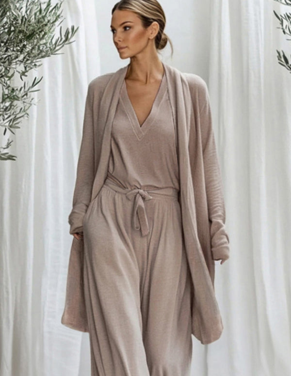 Ekouaer Simple 3-Piece Cotton Lounge Set