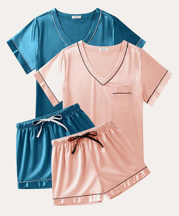 Ekouaer Soft 2-Pack Silk Pajama Set (US Only)