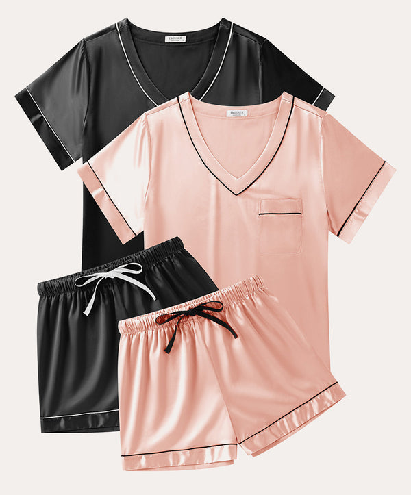 Ekouaer Soft 2-Pack Silk Pajama Set (US Only)