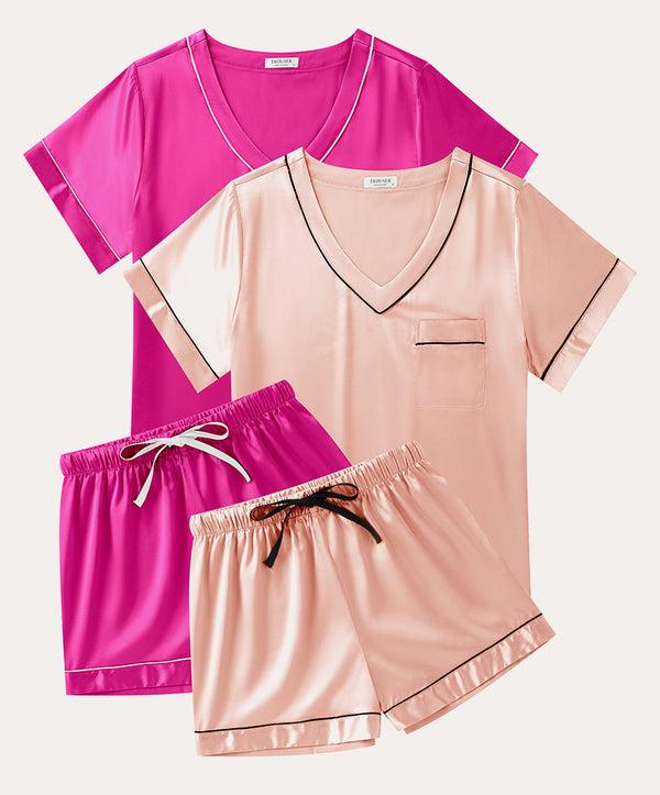 Ekouaer Soft 2-Pack Silk Pajama Set (US Only)