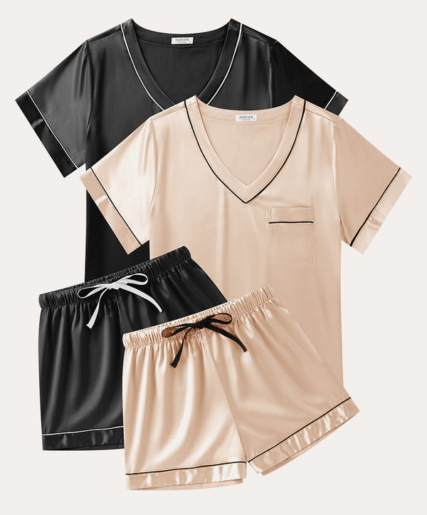 Ekouaer Soft 2-Pack Silk Pajama Set (US Only)