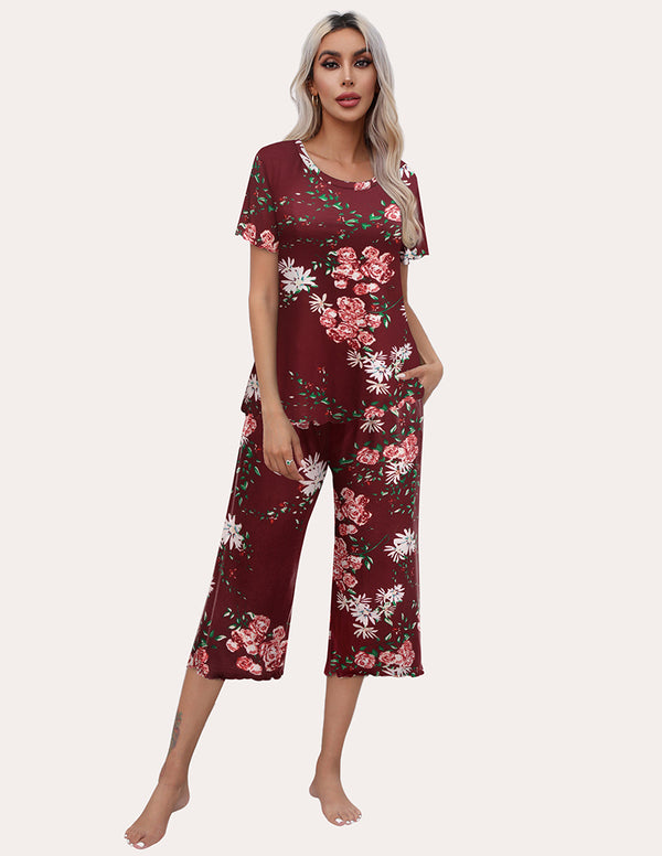Ekouaer Soft Capri Pants Pajamas Set (US Only)