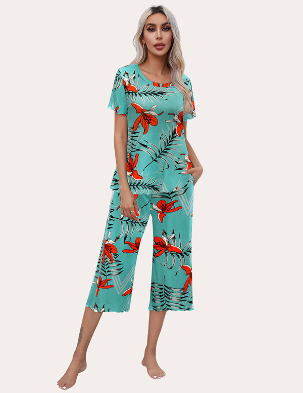 Ekouaer Soft Capri Pants Pajamas Set (US Only)