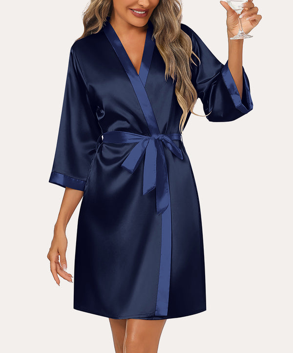 Ekouaer Soft Silk Kimono Bathrobe (US Only)