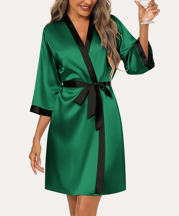 Ekouaer Soft Silk Kimono Bathrobe (US Only)