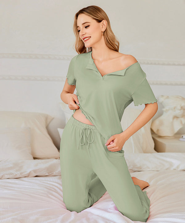 Ekouaer Soft Stretchy 2-Piece Sleepwear (US Only)