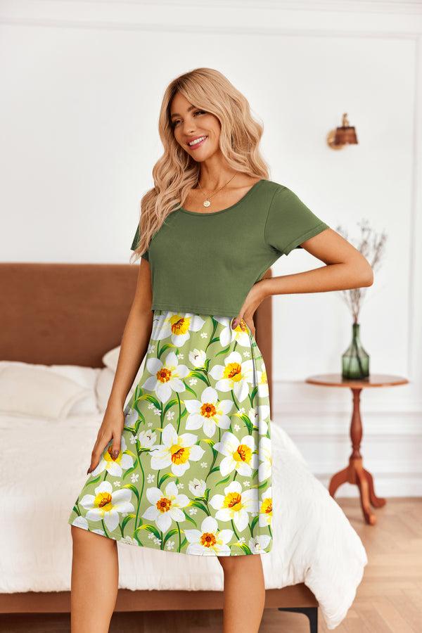 Ekouaer Soft Versatile Maternity Dress (US Only)