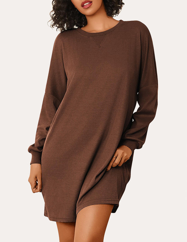 ekouaer Soft Waffle Knit Nightshirts Dress (US Only)
