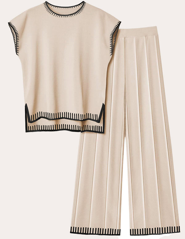 Ekouaer Stylish Knit Lounge Matching Set (US Only)