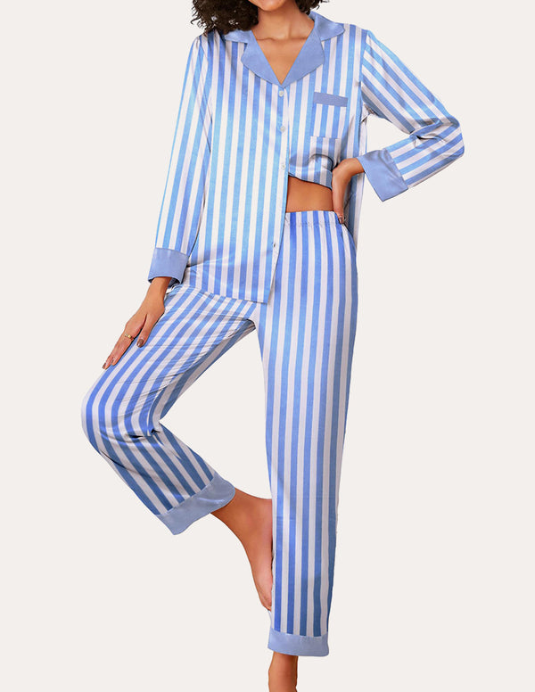 Ekouaer Stylish Silk Satin Pajama Set (US Only)
