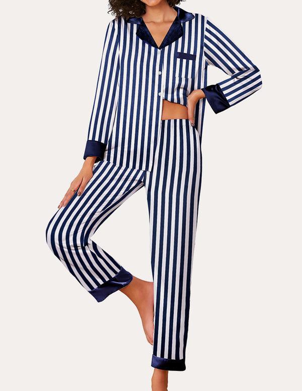 Ekouaer Stylish Silk Satin Pajama Set (US Only)