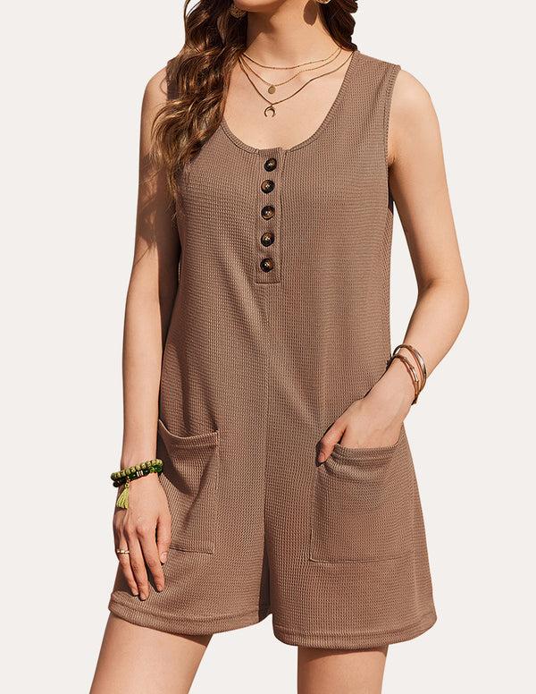 Ekouaer Summer Waffle Short Overalls (US Only)