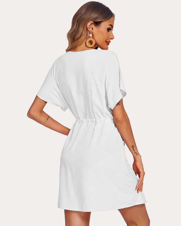 Ekouaer Ekouaer Swim Cover Up Short Sleeve Beachwear (US Only)