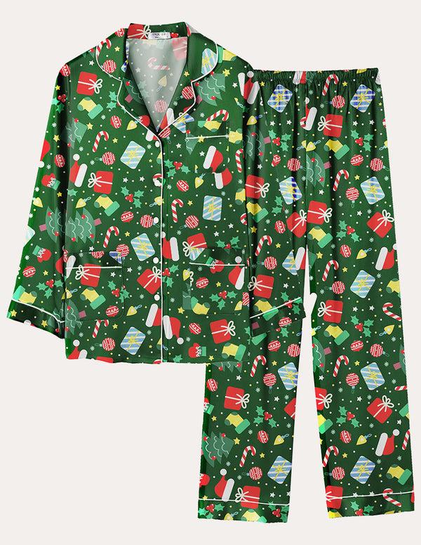 Ekouaer Two-piece Classic Satin Pajama Set (US Only)