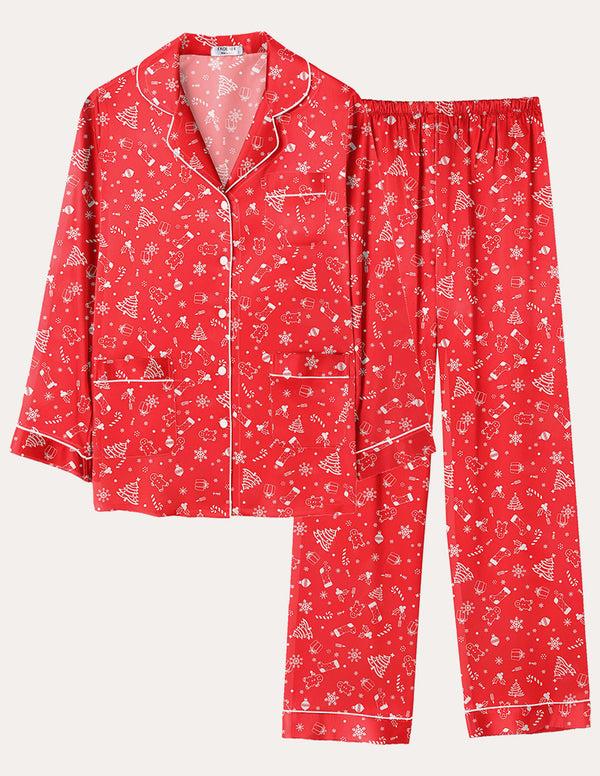 ekouaer Two-piece Classic Satin Pajama Set (US Only)