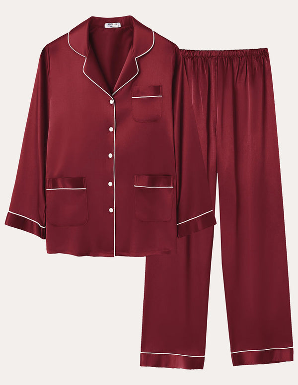Ekouaer Two-piece Classic Satin Pajama Set (US Only)