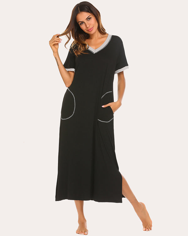 Ekouaer Ekouaer Ultra-Soft Long Nightgown With Pocket (US Only)