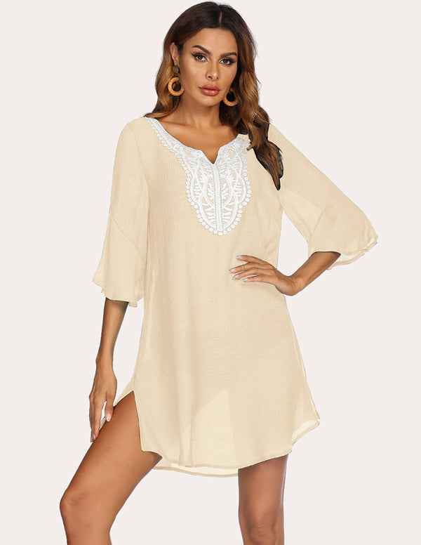 Ekouaer Unique Lace Crochet Coverup Dress (US Only)