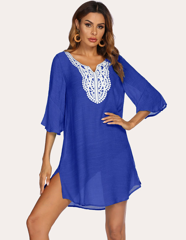 Ekouaer Unique Lace Crochet Coverup Dress (US Only)