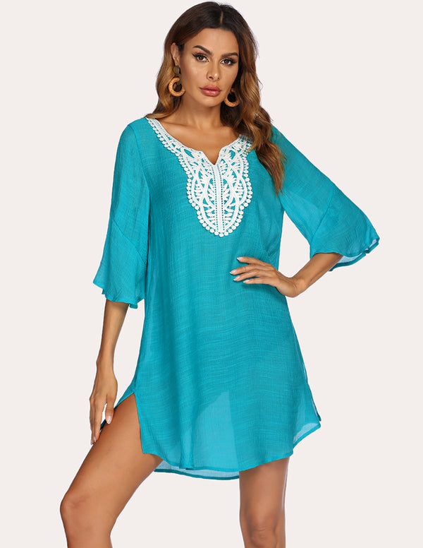 ekouaer Unique Lace Crochet Coverup Dress (US Only)