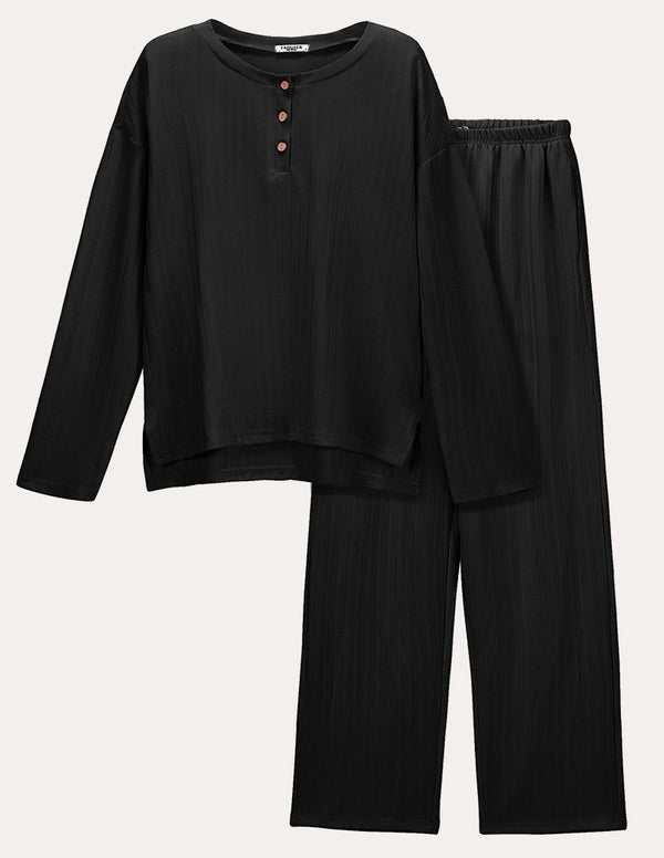 Ekouaer Versatile Ribbed Knit Lounge Set (US Only)