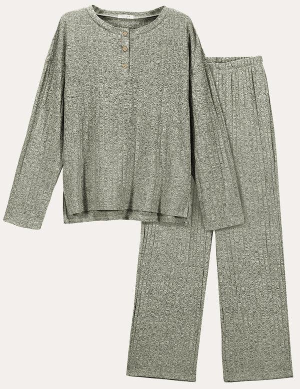 Ekouaer Versatile Ribbed Knit Lounge Set (US Only)