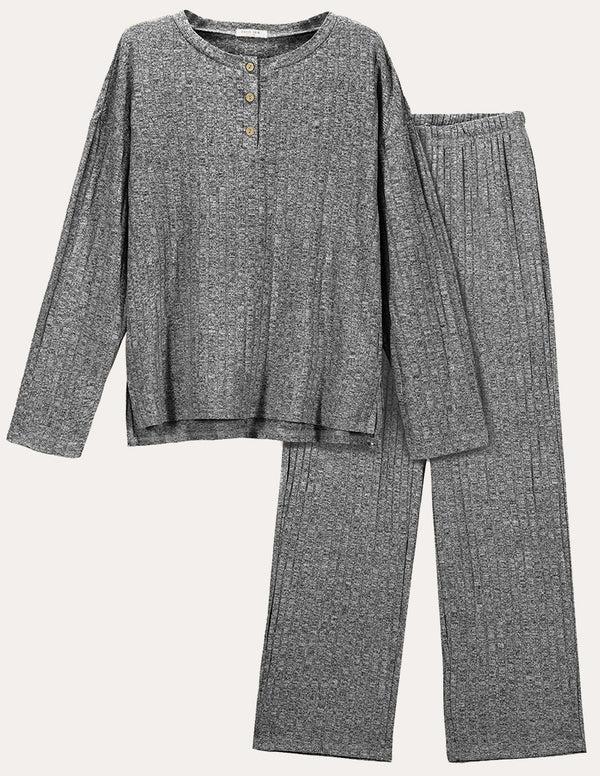 Ekouaer Versatile Ribbed Knit Lounge Set (US Only)