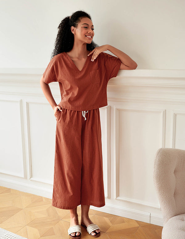 ekouaer Ekouaer Wide Leg Pants Pajamas Set 2 Piece (US Only)